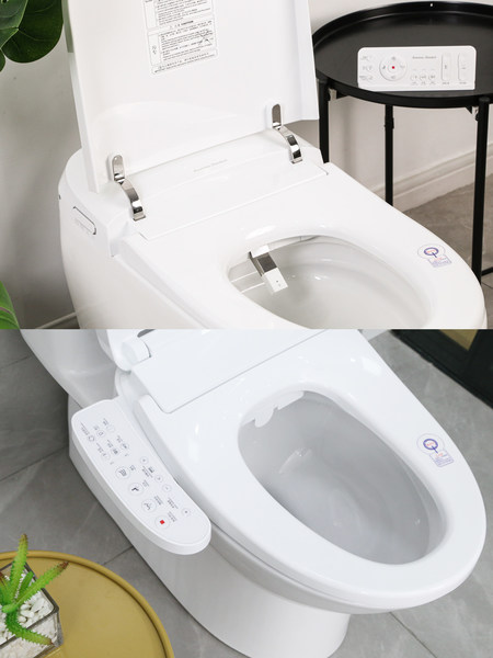 宜乐（e-Lite）智能一体化座厕（上）和宜韵（Smart-Air）智能电子盖板（下），带来轻松、舒适、洁净的如厕体验