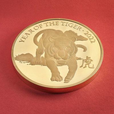 The Royal Mint unveils a one-of-a kind 8kg gold proof coin to celebrate Chinese New Year - the largest ever produced as part of its Shēngxiào collection. Featuring a design to celebrate the Lunar Year of the Tiger, the coin was created by a team of master craftspeople at The Royal Mint, using traditional minting skills alongside the latest innovative technology.