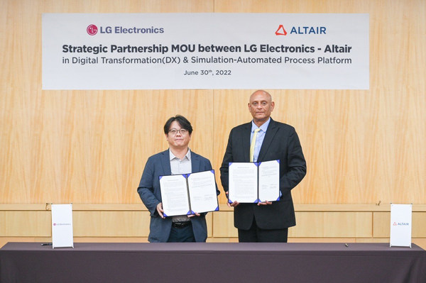 Altair 与 LG Electronics 签署谅解备忘录，以基于 AI 的仿真技术，加速产品开发的数字化转型