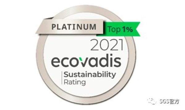 SGS荣膺Ecovadis2021可持续发展最高评级“白金勋章”