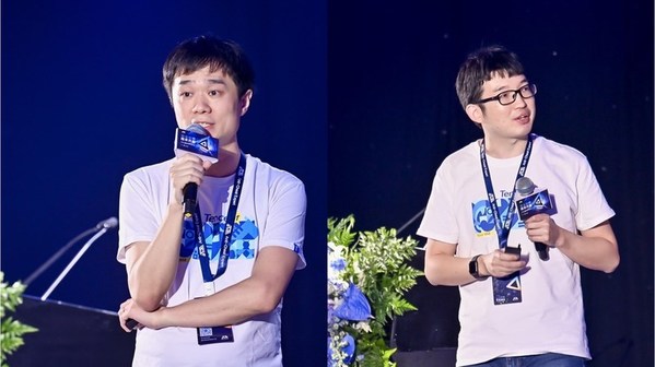 左图：腾讯手游安全产品负责人张旭；右图：腾讯安全高级安全算法工程师伍湘奇