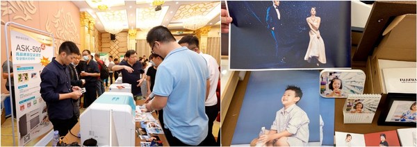 在2021富士新品推介会广州站现场，与会同仁体验和了解富士胶片影像行业数字印刷解决方案